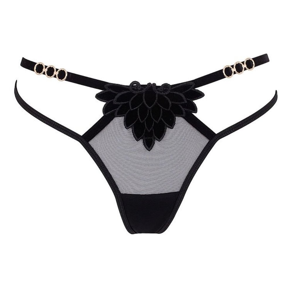 NWT BLUEBELLA Tabitha Brief Lace Sheer Black Panty - Picture 4 of 6